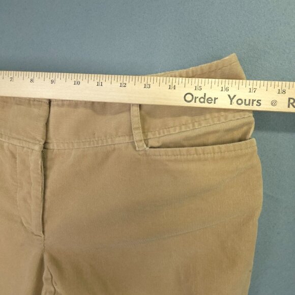 Ann Taylor Loft Corduroy Pants Women 8 Camel Brown Flare Modern Wide Waistband - Picture 8 of 13
